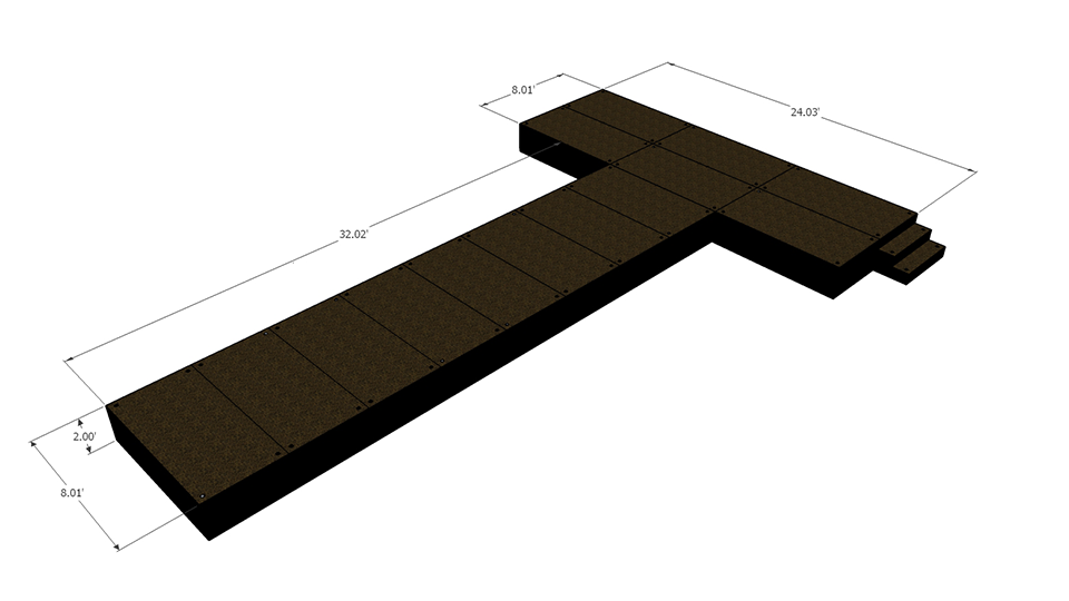 Catwalk Hire Package 6 - 32ft x 8ft Runway and 24ft x 8ft T-Section